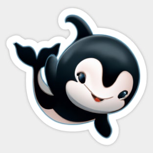 Cute Orca Drawing Sticker